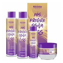 Kit Capilar Pós Progressiva Liss Com 4 Itens Rhenuks Cosméticos Shampoo Condicionador Creme Hidratação