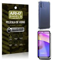 Kit Capinha Anti Impacto Moto E40 + Película de Vidro 3D - Armyshield