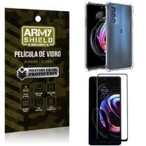 Kit Capinha Anti Impacto Moto Edge 20 Pro + Película de Vidro 3D - Armyshield