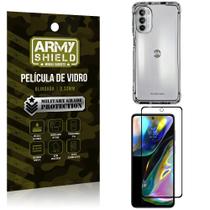 Kit Capinha Anti Impacto Moto G82 + Película Vidro 3D Armyshield