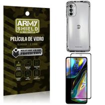 Kit Capinha Anti Impacto Moto G82 + Película Vidro 3D - Armyshield
