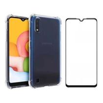 Kit Capinha Anti Impacto + Película 3D Vidro Para Samsung Galaxy A01