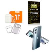 Kit Capinha Anti Shock Motorola G13 + Fone de Ouvido Bluetooth Sem Fio + Película de Vidro 3D