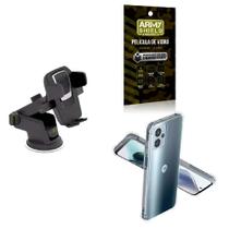 Kit Capinha Anti Shock Motorola G13 + Suporte Veicular Premium + Película de Vidro 3D
