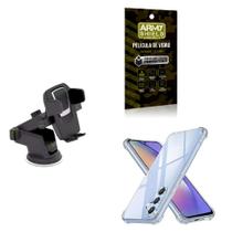 Kit Capinha Anti Shock Samsung A24 + Suporte Veicular Premium + Película de Vidro 3D