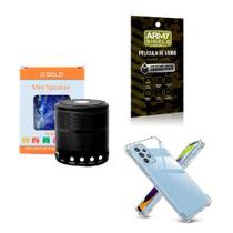 Kit Capinha Anti Shock Samsung A54 + Caixa de Som Bluetooth + Película de Vidro 3D