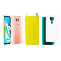 Kit Capinha Antichoque e Pelicula Gel Frente e Traseira Moto G9 Play Hamaston Kit Capinha Antichoque e Pelicula Gel Frente e Traseira Moto G9 Play Hamaston