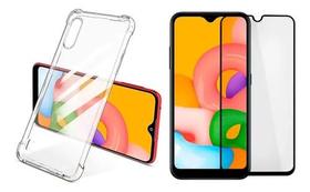 Kit Capinha Antichoque + Película Vidro 3d 5d 9d Para Samsung A01 Kit Capinha Antichoque + Película Vidro 3d 5d 9d Para Samsung A01