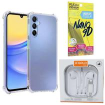 Kit Capinha AntiShock P/ Galaxy A25 + Fone Tipo-C + Pelicula 9D - Armyshield