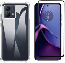 Kit Capinha Capa Antiqueda para Moto G84 + Película de Vidro 3D