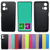 Kit Capinha Capa Aveludada Para Moto G35 + Pelicula Ceramica