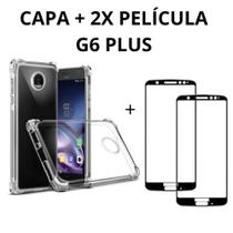 Kit Capinha Capa compatível Para Moto G6 Plus + 2x Pelicula de Vidro 9d