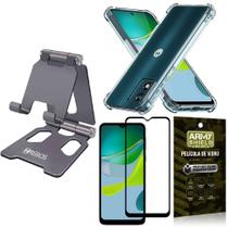 Kit Capinha Moto E13 + Suporte de Mesa + Película 3D