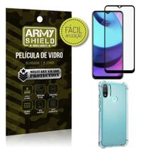 Kit Capinha Moto E20 + Película De Vidro 3D - Armyshield