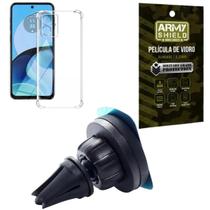 Kit Capinha Moto G04S + Suporte Automotivo Magnetico + Pel