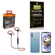 Kit Capinha Moto G31 Fone Bluetooth E Película De Vidro 3D