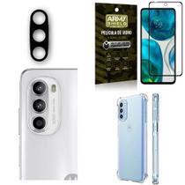 Kit Capinha Moto G52 + Película de Câmera + Película 3D Armyshield