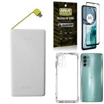 Kit Capinha Moto G62 + Carregador Portátil 10K + Película 3D