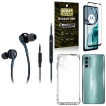 Kit Capinha Moto G62 + Fone De Ouvido Extreme + Película 3D