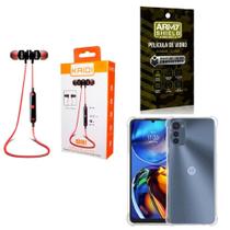 Kit Capinha Motorola E32 + Fone Esportivo E Película 3D