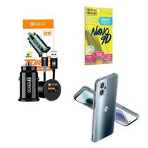 Kit Capinha Motorola G13 + Carregador Veicular + Película 9D