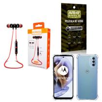 Kit Capinha Motorola G31 + Fone Bluetooth Esportivo e Película de vidro 3D