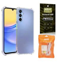 Kit Capinha Para Galaxy A15 + Carregador Turbo + Pelicula 3D