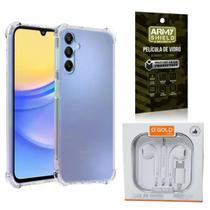 Kit Capinha Para Galaxy A55 + Fone Tipo-C + Pelicula 3D