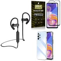 Kit Capinha Samsung A23 4G + Fone Bluetooth HS188 + Película 3D Armyshield