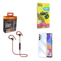 Kit Capinha Samsung A23 5G Fone Bluetooth E Película 9D