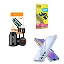 Kit Capinha Samsung A24 + Carregador Veicular + Película 9D