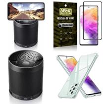 Kit Capinha Samsung A73 5G + Som Bluetooth Potente Q3 + Película Vidro 3D