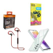 Kit Capinha Samsung A73 Fone Bluetooth E Película 9D