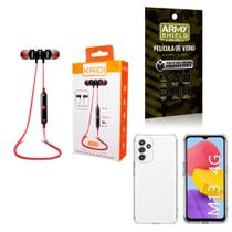 Kit Capinha Samsung M13 + Fone Esportivo E Película De Vidro