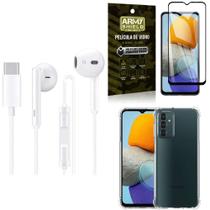 Kit Capinha Samsung M23 5G + Fone de Ouvido Tipo C + Película Vidro 3D