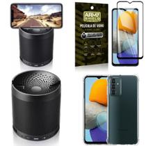 Kit Capinha Samsung M23 5G + Som Bluetooth Potente Q3 + Película Vidro 3D