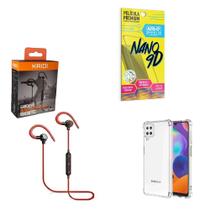 Kit Capinha Samsung M62 Fone Bluetooth E Película 9D