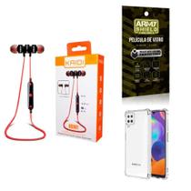 Kit Capinha Samsung M62 + Fone Esportivo E Película De Vidro