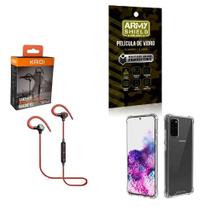 Kit Capinha Samsung S20 Plus Fone Bluetooth E Película 3D - Armyshield