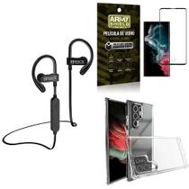 Kit Capinha Samsung S22 Ultra + Fone Bluetooth HS188 + Película 3D Armyshield