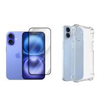 Kit Capinha Silicone Antichoque + Película 3D Compatível com Iphone 16 Plus