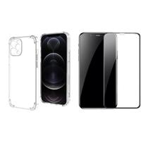 Kit Capinha Silicone Antichoque + Película Vidro 3D Compativel com Iphone 14 Pro