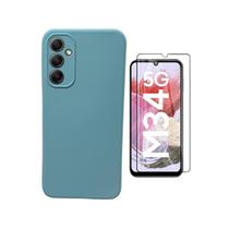 Kit Capinha Silicone Aveludada + Película Tela Toda Vidro 3D Para Celular M34 - B acessórios