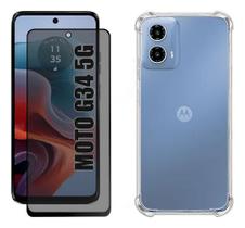 Kit Capinha Transparente Anti Impacto + Película 3D de Vidro Privacidade para Moto G34 5G Anti Espião Kit Capinha Transparente Anti Impacto + Película 3D de Vidro Privacidade para Moto G34 5G Anti Espião