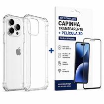 Kit Capinha Transparente + Película 3D iPhone 17 Pro Kit Capinha Transparente + Película 3D iPhone 17 Pro