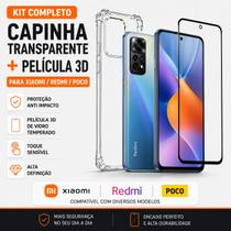 Kit Capinha Transparente + Película 3D Redmi Note 14 5G Kit Capinha Transparente + Película 3D Redmi Note 14 5G