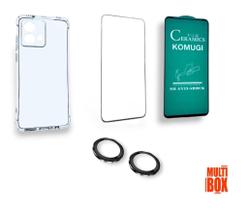 Kit Capinha Transparente + Película Câmera + Película Cerâmica + Película 3D Vidro Para Motorola G84