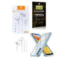 Kit CapinhaGalaxy M14 5g 6.6" + Fone de ouvido Tipo C + Película 3D Armyshield