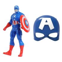 Kit Capitão América Marvel 22Cm Articulado Com Máscara
