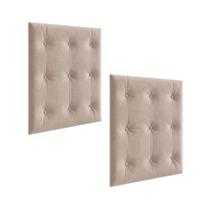 Kit Capitonê Peroba p/ Berço Retro Cor Areia em MDF 2 Peças